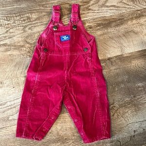 Boys Burgundy Corduroy Bibbed Overalls